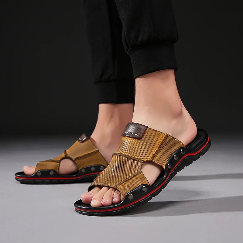 100% Leather Slides