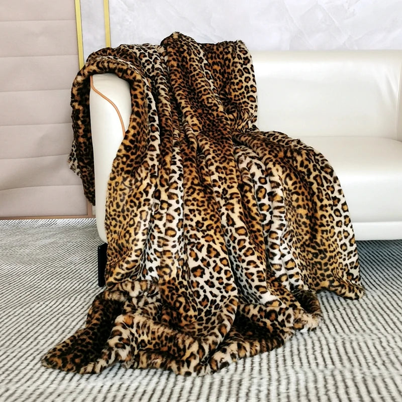 Leopard Faux Fur Blanket