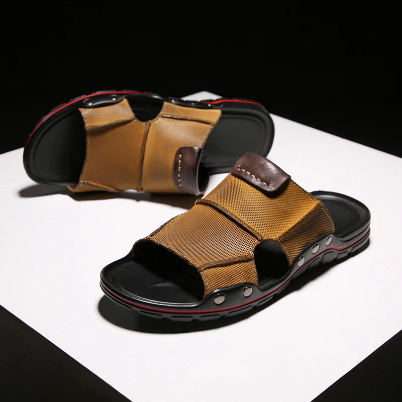 100% Leather Slides