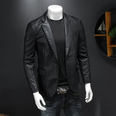 Urban Edge Leather Blazer