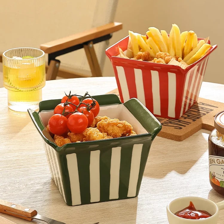 Striped Snack Bowl