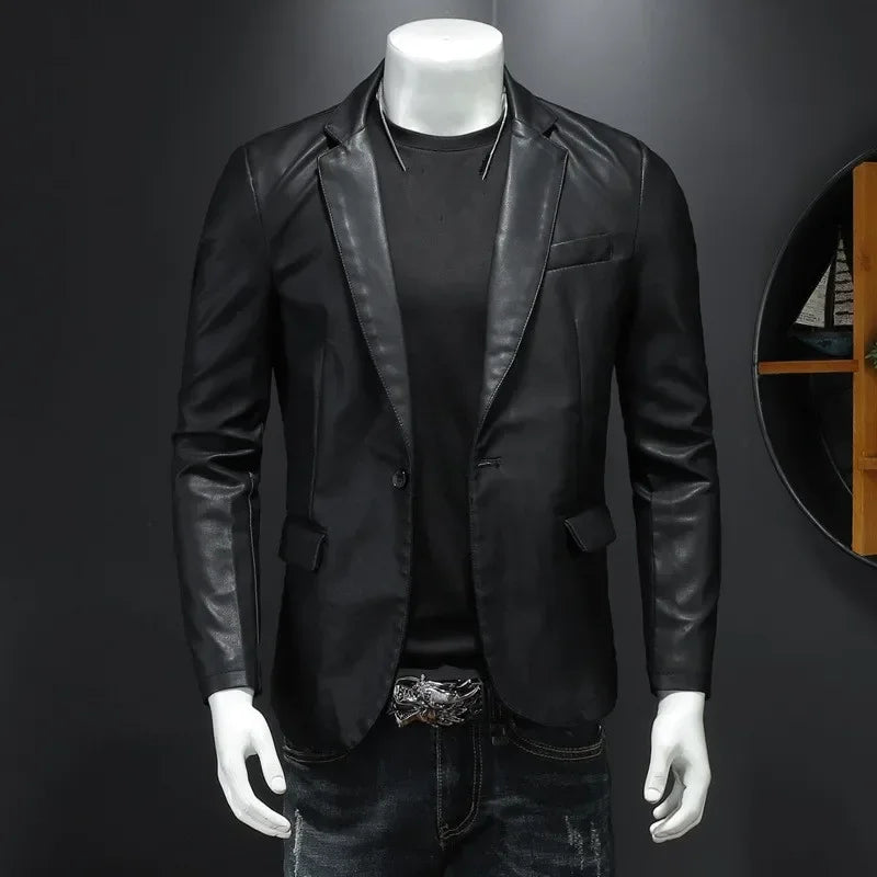 Urban Edge Leather Blazer