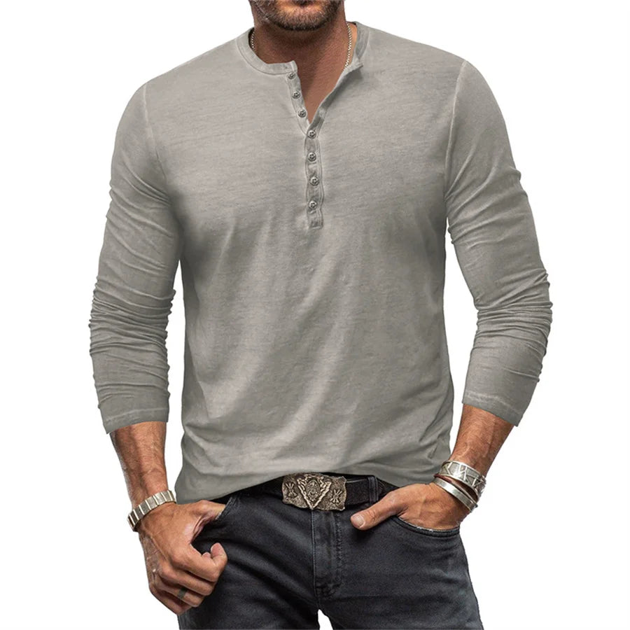 Long Sleeve Henley Shirt