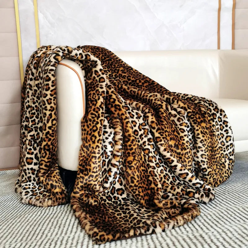 Leopard Faux Fur Blanket