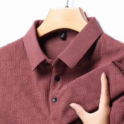 Luxury Quality Men's 2024 Summer New Cotton And Hemp Short Sleeved Polo Shirt Business Casual Checkered Lapel T-shirt Men's Wear