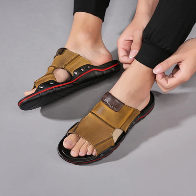 100% Leather Slides