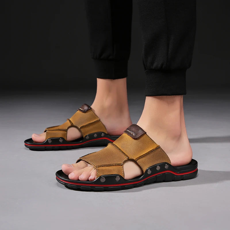 100% Leather Slides