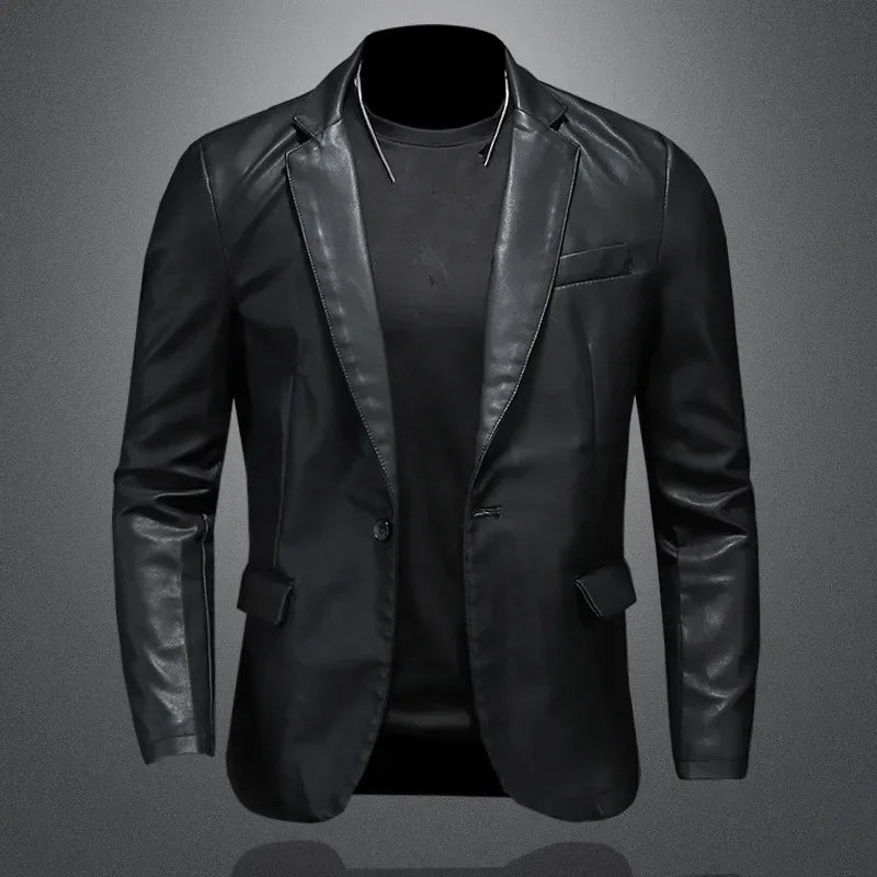 Urban Edge Leather Blazer