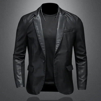 Urban Edge Leather Blazer