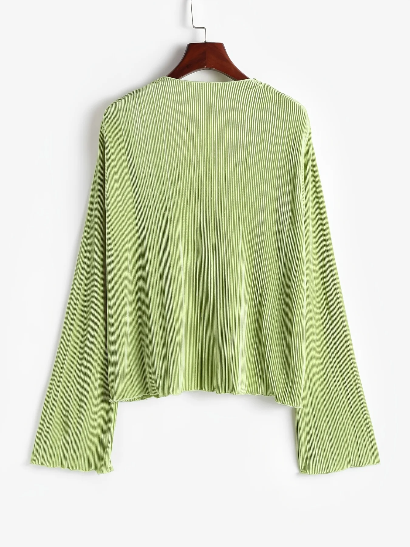 Vbrant Slim V-Neck Pleated Top