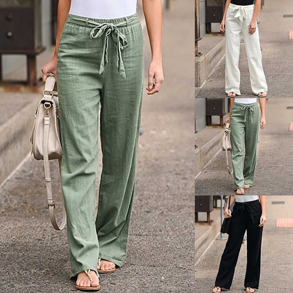 Stunneriva Straight Linen Pants