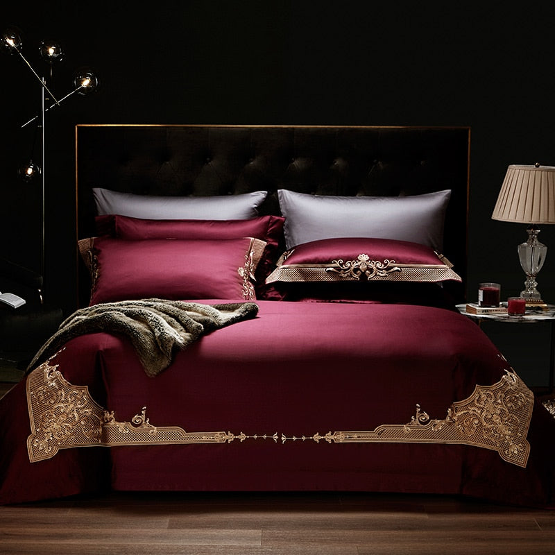 Pharaoh's Touch of Gold Luxury Egyptian Cotton Duvet Cover Set